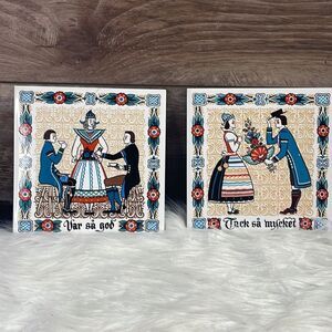 VTG Berggren Trayner Swedish Tile Trivet Wall  Design #138 and 139
